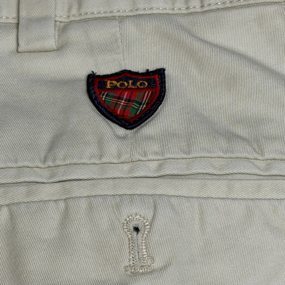 Polo Golf Ralph Lauren Mens 38 Classic Golf Short Beige Pleated Cotton Twill